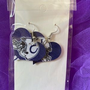 NFL Indianapolis Colts faux vinyl leather earrings